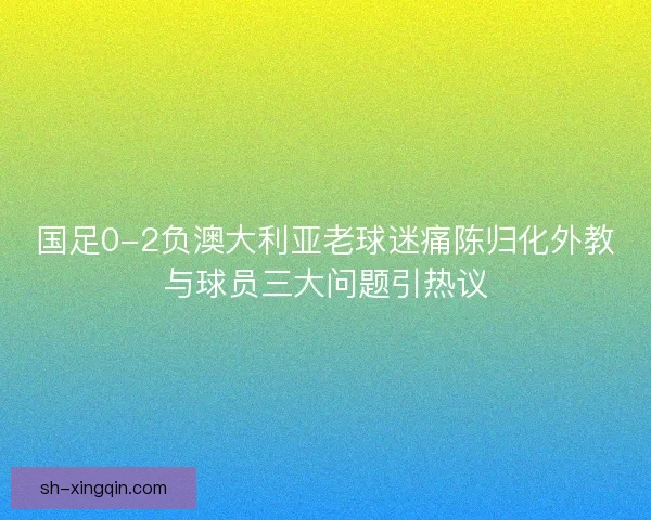 国足0-2负澳大利亚老球迷痛陈归化外教与球员三大问题引热议